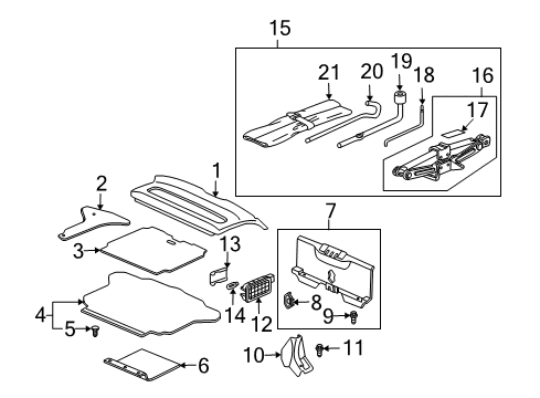 2005 Honda Civic Interior Trim - Rear Body Spacer, R. RR. Trunk Side Diagram for 84527-S5T-G00