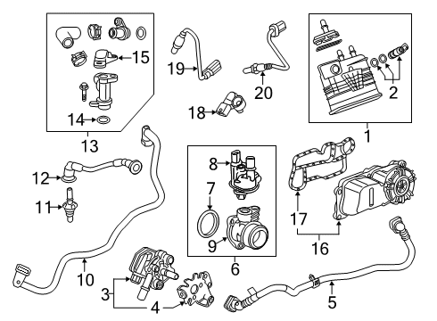 2019 Cadillac XT4 Emission Components Valve Assembly Diagram for 55497014