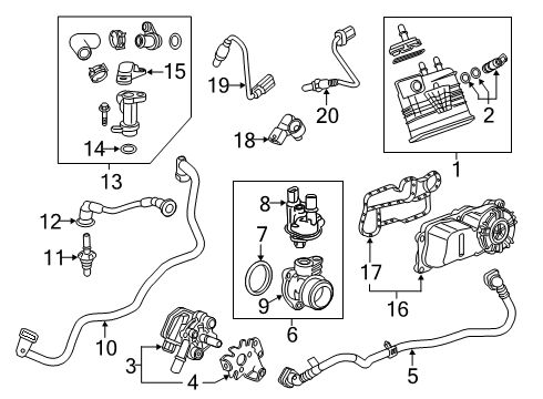 2021 Cadillac XT4 Powertrain Control Evaporator Tube Diagram for 84543205