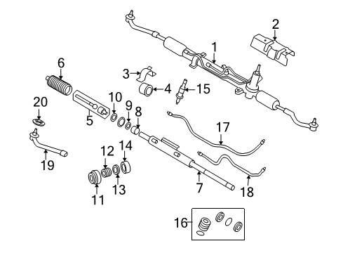 2010 Hyundai Azera Steering Column & Wheel, Steering Gear & Linkage Seal Kit-Power Steering Gear Diagram for 57790-3KA20