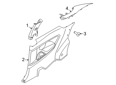 2016 Kia Forte Koup Interior Trim - Quarter Panels Trim Assembly-Center Pillar Diagram for 85830A7200WK