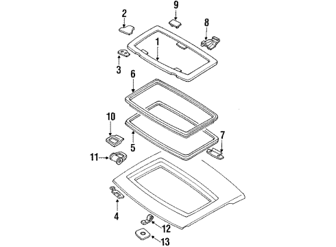 1990 Nissan 240SX Sunroof Weatherstrip-Sunroof Diagram for 91346-40F10