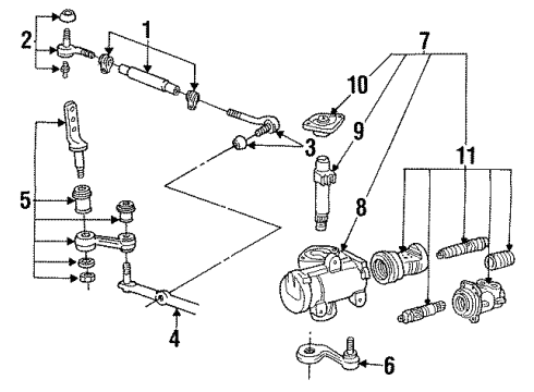 1997 Ford Crown Victoria Steering Column & Wheel, Steering Gear & Linkage Shaft Assembly Diagram for F8AZ-3504-CDRM