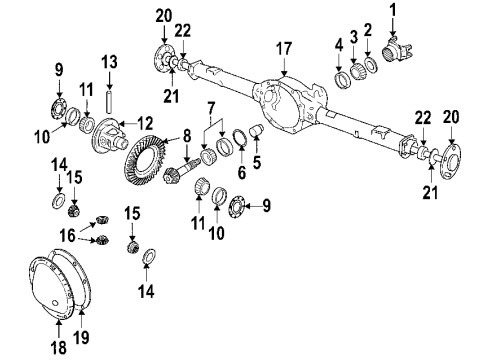 2008 Chrysler Aspen Rear Axle, Differential, Propeller Shaft YOKE-Drive Shaft Diagram for 5114275AA