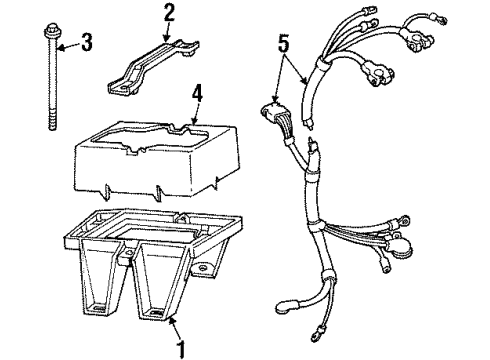 1997 Jeep Grand Cherokee Battery Bracket Battery Hold Down Diagram for 55296085
