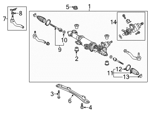 2016 Lexus LS460 Steering Column & Wheel, Steering Gear & Linkage Power Steering Link Assembly Diagram for 44200-50272