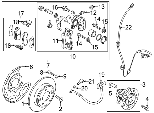 2020 Kia Soul Rear Brakes Extra Bracket, LH Diagram for 58390-J9100