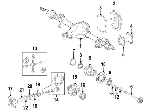 2005 Dodge Sprinter 2500 Rear Axle, Differential, Propeller Shaft Rear Section Rear Drive Shaft Diagram for 5104084AA