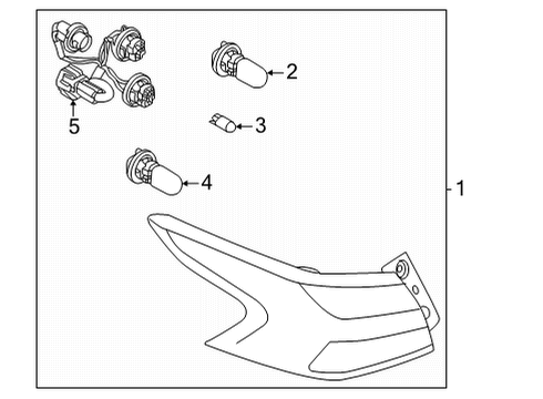 2021 Nissan Versa Tail Lamps Combination Lamp Assy-Rear, LH Diagram for 26555-5EE0A