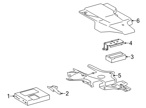 2014 Lexus ES300h Communication System Components Battery Upper Bracket Diagram for 86719-33170