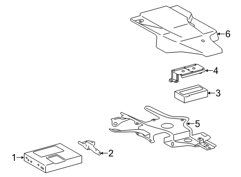 2014 Lexus ES300h Communication System Components Module Bracket Diagram for 86719-33160