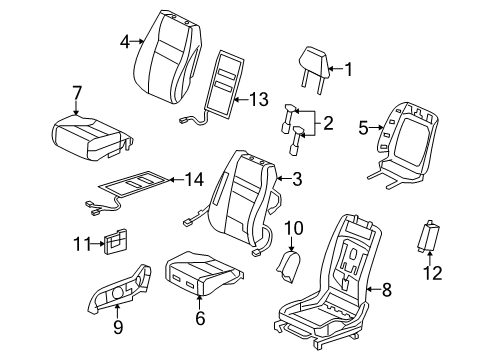 2011 Honda Civic Heated Seats Pad, L. FR. Seat Cushion Diagram for 81537-SNA-A11