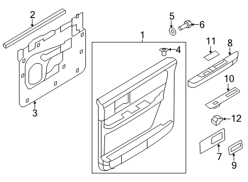 2007 Lincoln Navigator Rear Door Armrest Pad Diagram for 7L7Z-7827618-AB