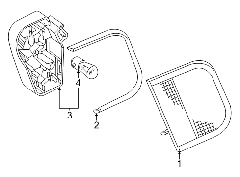 1999 BMW 323i Tail Lamps Rear Light In Trunk Lid, Left Diagram for 63218364923