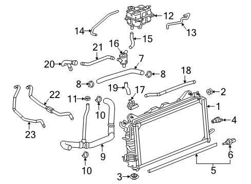2017 Chevrolet Silverado 1500 Radiator & Components Lower Hose Diagram for 23409122