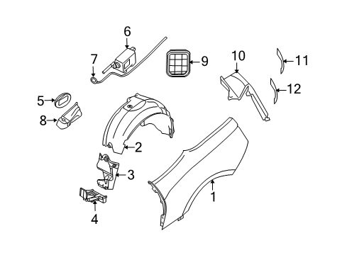 2003 BMW Z4 Quarter Panel & Components Filler Flap Actuator Diagram for 67116987628