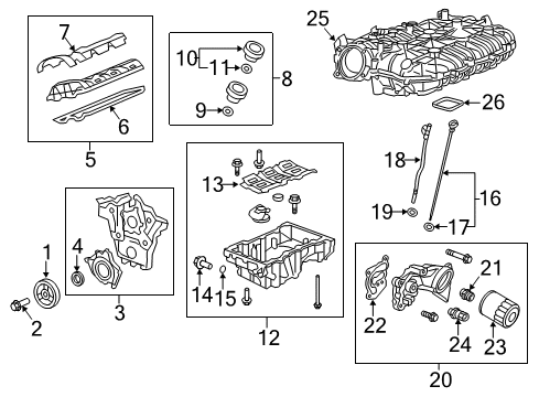 2016 Chevrolet Impala Intake Manifold Manifold Gasket Diagram for 92264705