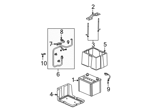 2007 Honda Accord Battery Sub-Wire, Starter Diagram for 32111-RAA-L61