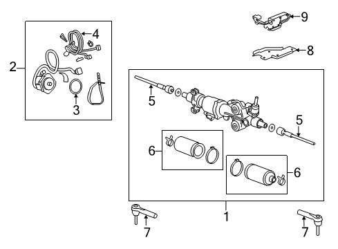 2009 Chevrolet Tahoe P/S Pump & Hoses, Steering Gear & Linkage Gear Assembly Diagram for 20870559