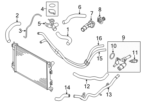 2015 Kia Forte Koup Powertrain Control Hose Assembly-Automatic Transmission Oil Cooling Diagram for 25420-3X000