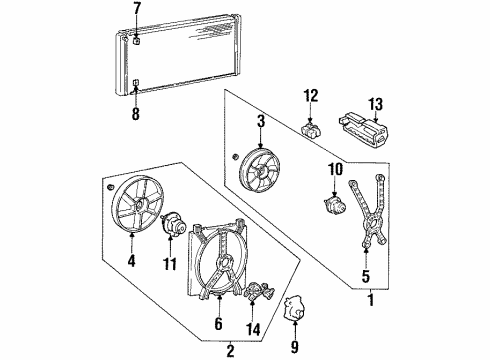 1994 Pontiac Bonneville Air Conditioner Fan-Engine Coolant (W/Resistor) Diagram for 12365327
