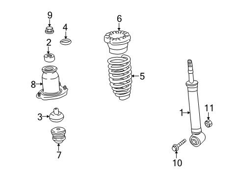 2010 Pontiac Vibe Struts & Components - Rear Rear Spring Diagram for 19184408