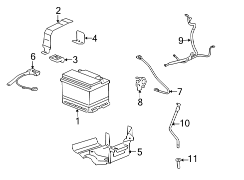 2008 Pontiac G5 Battery Retainer Diagram for 10376545