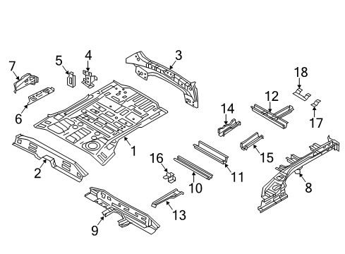 2015 Kia Sorento Rear Body & Floor Bracket Assembly-2ND Seat Rear Inner, R Diagram for 65667-4Z060