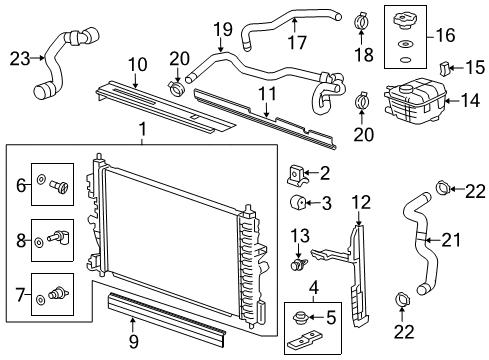 2014 Chevrolet Cruze Radiator & Components Outlet Hose Diagram for 94543097