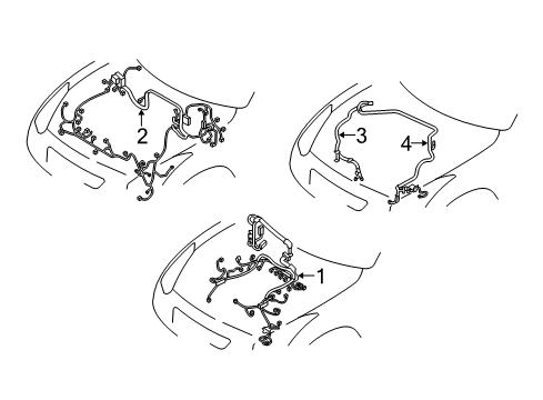 2009 Nissan GT-R Wiring Harness Harness Assy-Engine Room Diagram for 24012-JF10A