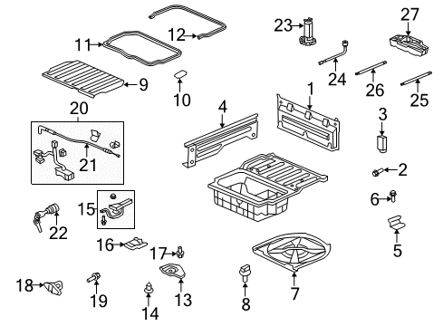 2008 Honda Ridgeline Interior Trim - Rear Body Cylinder, Cargo Lid Diagram for 74861-SJC-A01