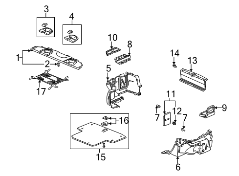 2002 Acura CL Interior Trim - Rear Body Pocket, Driver Side Trunk Side (Star Black) Diagram for 84655-S3M-A00ZA