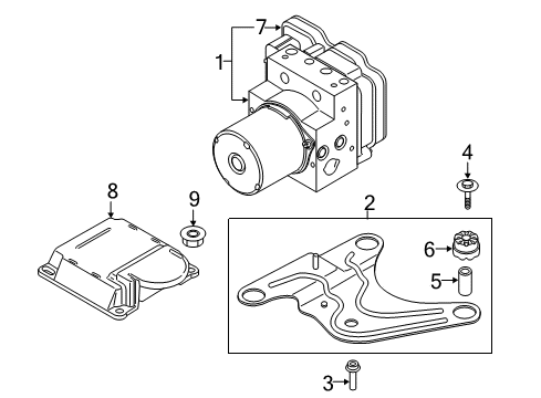 2017 BMW M6 Anti-Lock Brakes Bracket Hydro Unit Diagram for 34512284457