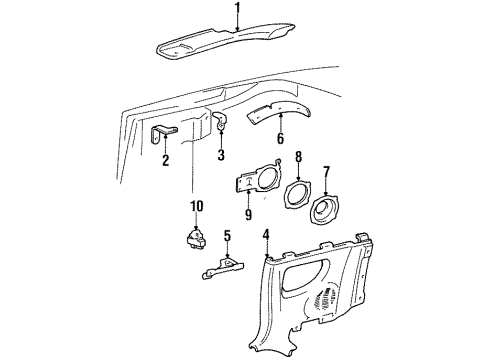 1995 Toyota Celica Quarter Window Switch Assy, Power Window Regulator Diagram for 84810-20240