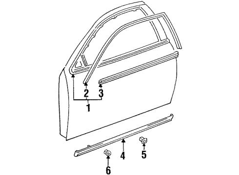 1999 Lexus SC300 Exterior Trim - Door Moulding, Front Door Outside, Lower LH Diagram for 75736-24030-A0