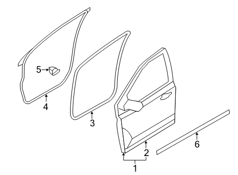 Diagram for 2009 Ford Edge Front Door, Body