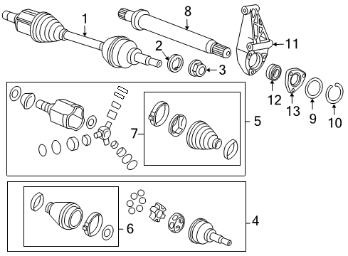 2011 Chevrolet Cruze Drive Axles - Front Axle Assembly Diagram for 13334711