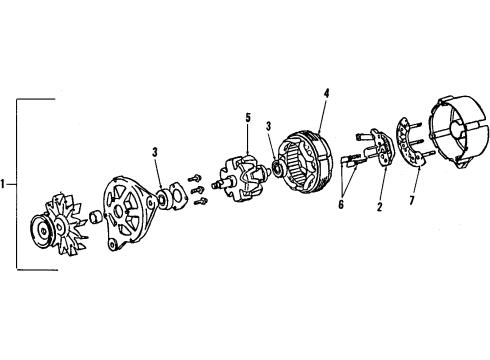 1989 Nissan 240SX Alternator Reman Alternator Assembly Diagram for 23100-30R00R