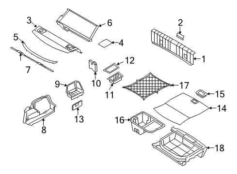 2010 BMW 335i Interior Trim - Rear Body Removable Panel For Luggage Compartment Diagram for 51476953753