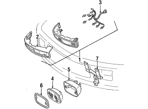 1991 Buick Reatta Fog Lamps, Side Marker Lamps Lamp Asm-Parking & Front Side Marker Diagram for 5975412
