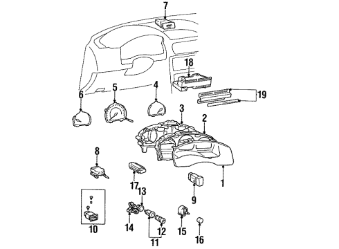 1998 Toyota Tercel Switches Headlamp Switch Diagram for 84140-12440