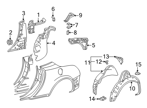 2008 Lexus SC430 Inner Components - Quarter Panel Reinforcement, Center Body Pillar, Upper RH Diagram for 61321-24010