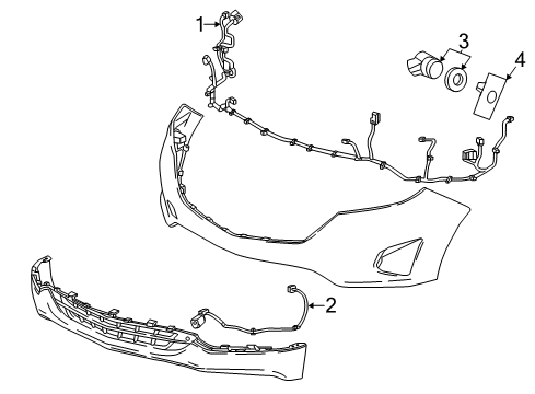 2020 GMC Terrain Parking Aid Park Sensor Bracket Diagram for 23190717