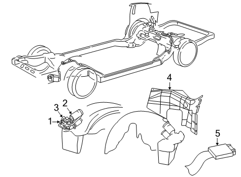 2003 Lincoln Town Car Ride Control Vacuum Container Diagram for F4AZ-5C195-A