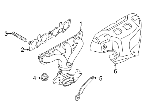 2017 Chevrolet City Express Exhaust Manifold Exhaust Manifold Stud Diagram for 19316219