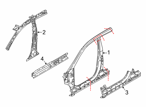 2017 Kia Niro Aperture Panel, Rocker Panel Assembly-Side SILL Diagram for 65170G5000