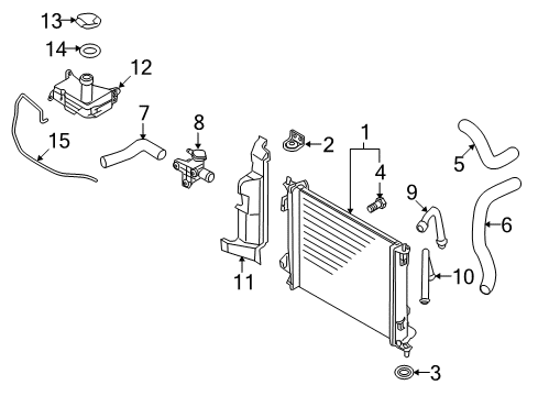 2011 Kia Soul Radiator & Components Hose-Radiator To Reserve Diagram for 254512K100