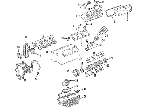 2008 Chevrolet Impala Engine Parts, Mounts, Cylinder Head & Valves, Camshaft & Timing, Oil Pan, Oil Pump, Crankshaft & Bearings, Pistons, Rings & Bearings, Variable Valve Timing CAMSHAFT, Engine Diagram for 12607530