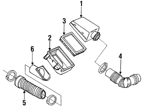 1990 Pontiac Grand Prix Air Intake Element Asm, Air Cleaner Diagram for 19166103