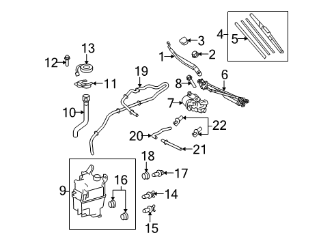 2013 Toyota Venza Wiper & Washer Components Wiper Blade Rubber, Left Diagram for 85214-0T050